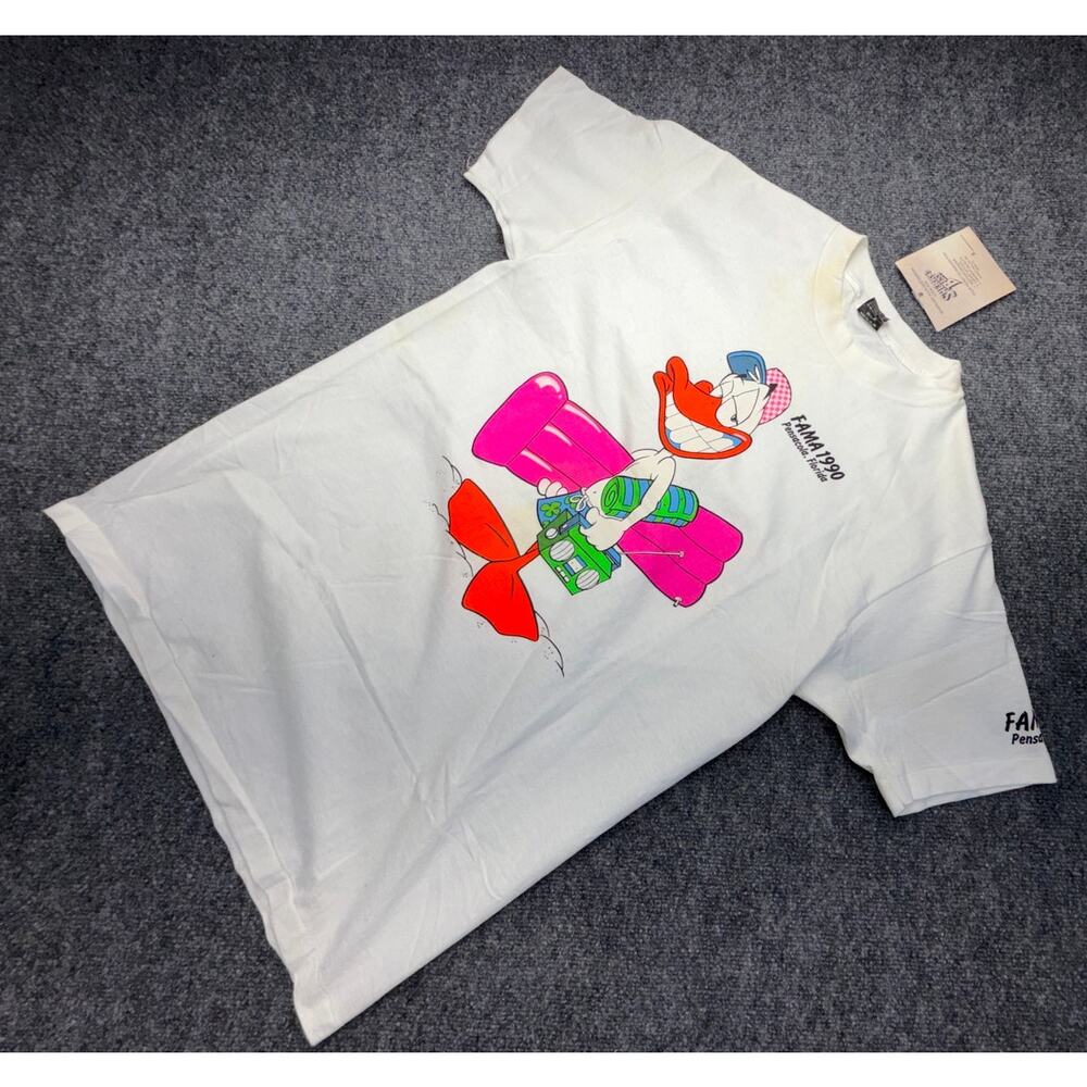 VINTAGE 1990 FAMA Florida MADE USA XL NEW Single Stitch Tee